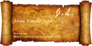 Jova Lavínia névjegykártya